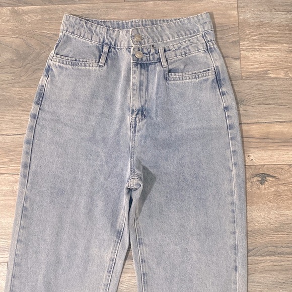 Princess Polly Olivia double waistband wide leg jeans denim - Picture 3 of 14